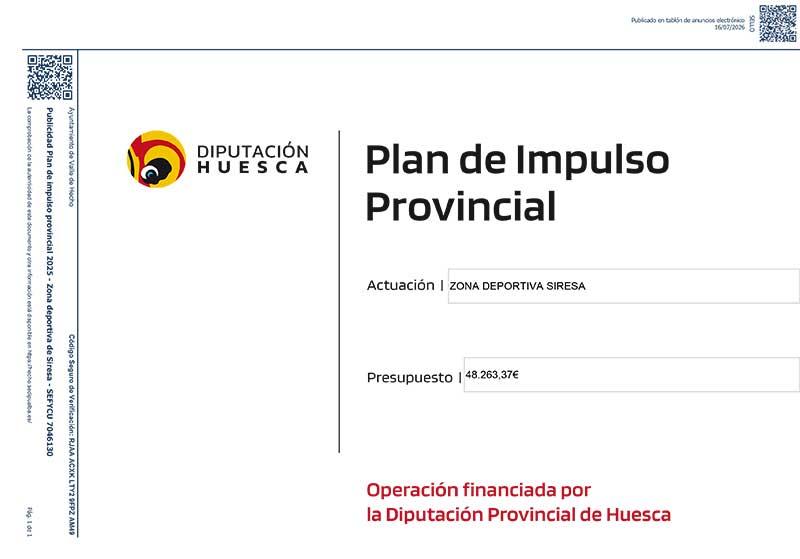 Imagen Obras realizadas con financiación de subvención concedida de la DPH dentro de la convocatoria 2025 del plan de impulso provincial 2025