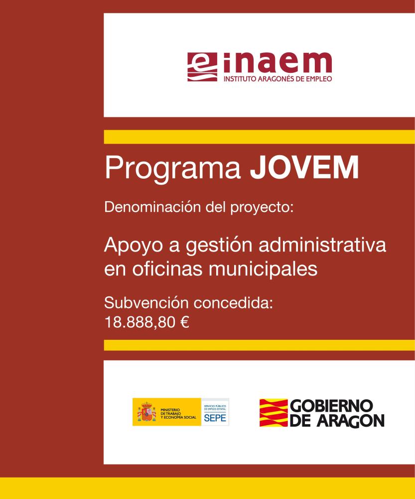 Imagen Programa JOVEM. Gobierno de Aragón. Instituto Aragonés de Empleo.