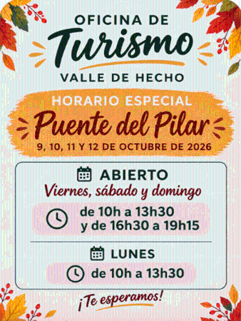 Imagen Puente del Pilar: Horario especial de la Oficina de Turismo Valle de Hecho